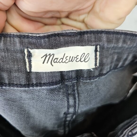 Madewell Curvy High Rise Skinny Jeans Womens Size 26 Gray Distressed Stretch - Picture 3 of 11